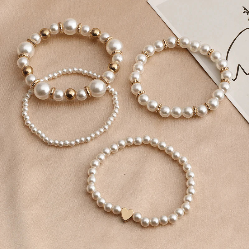 Flari Pearl ribbon pack of 4 - fits all wrists