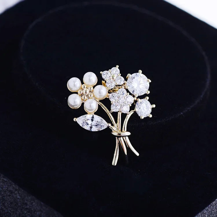 Blühende Eleganz: Modisches Blumenschleifen-Broschen-Set für Damen