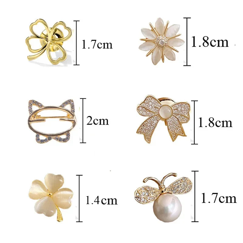 Blühende Eleganz: Modisches Blumenschleifen-Broschen-Set für Damen