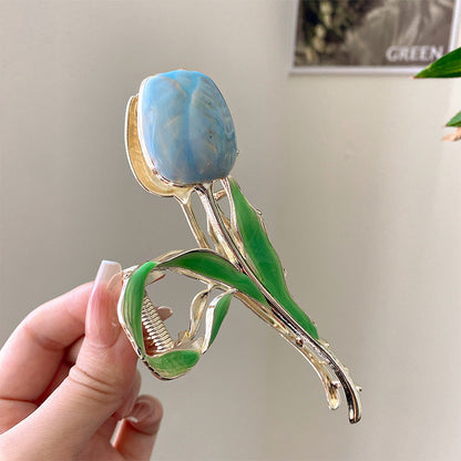 Haarspange mit Tulpenblüte