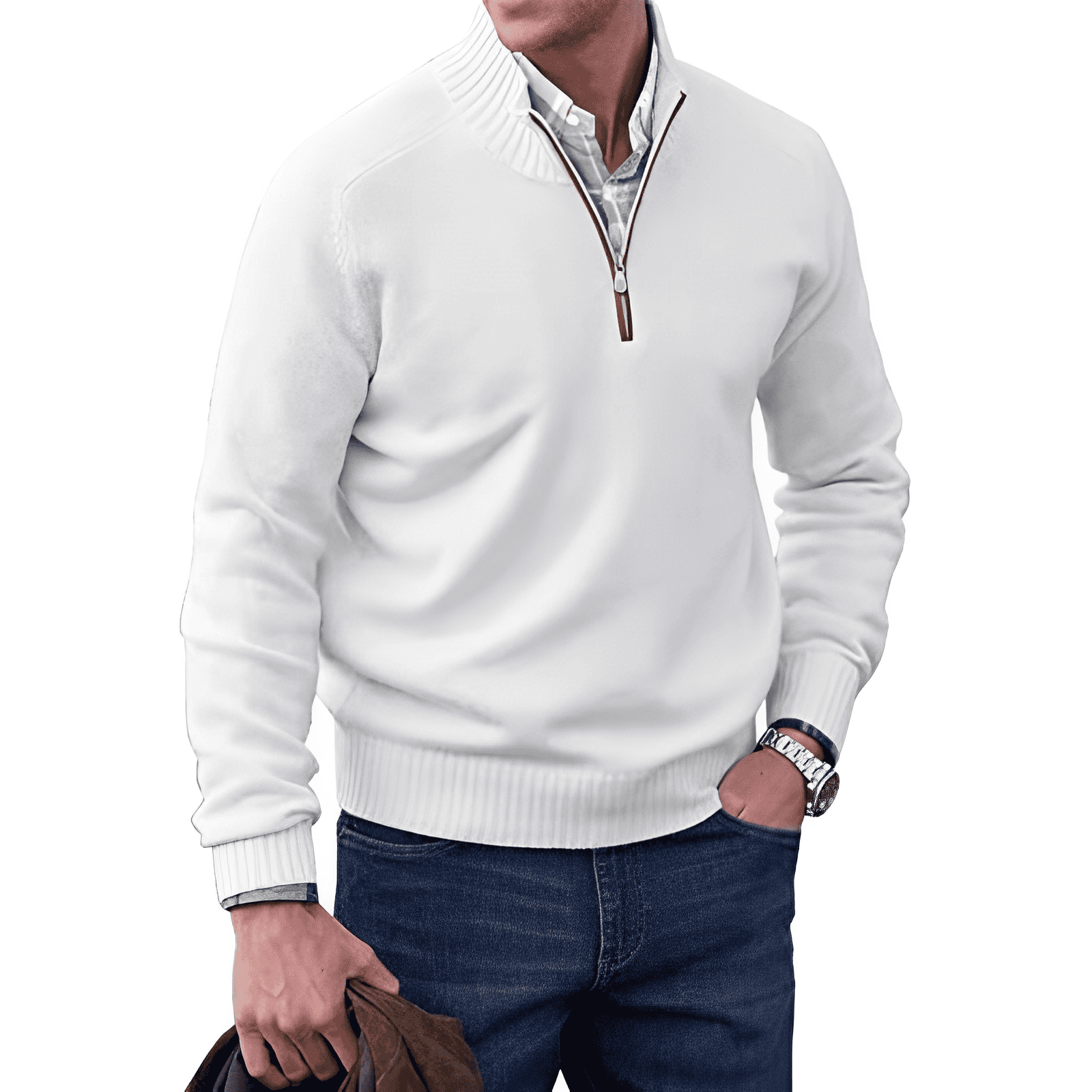 Men's Half-Zip Knit Sweater