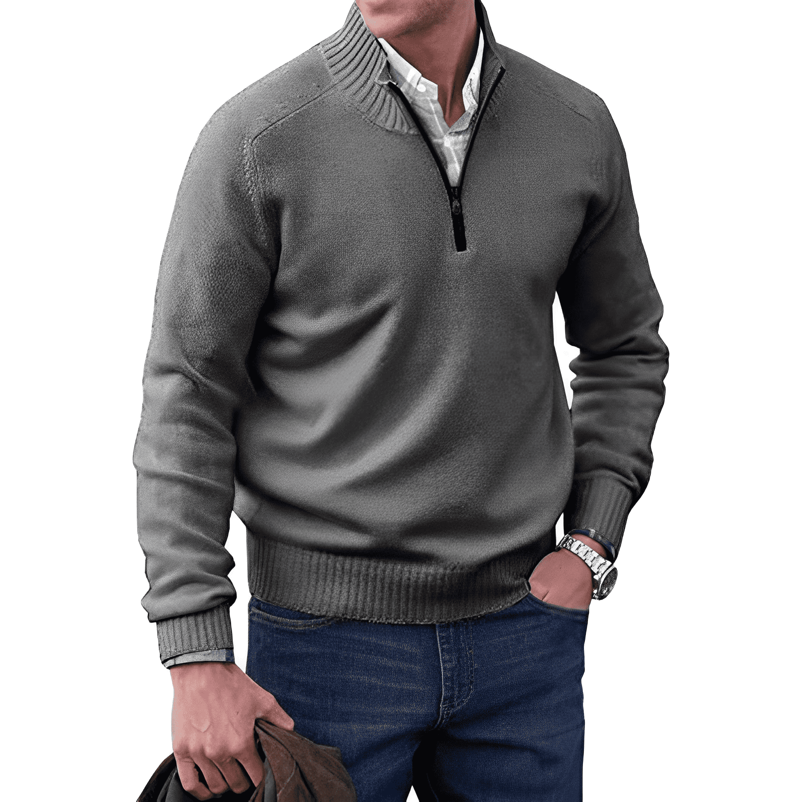 Men's Half-Zip Knit Sweater