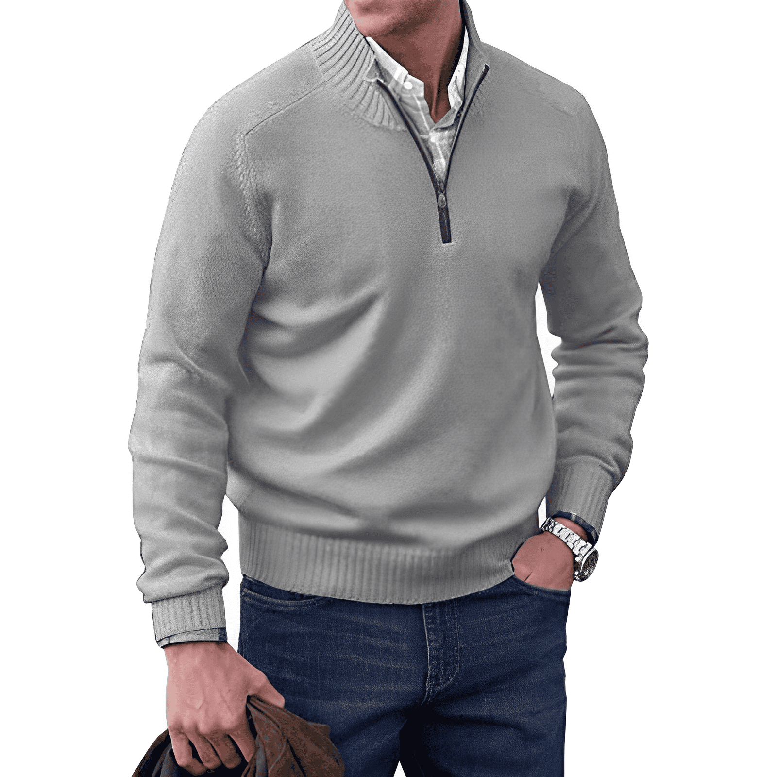 Men's Half-Zip Knit Sweater