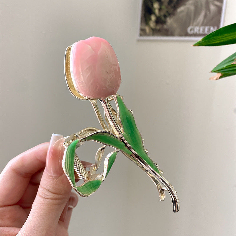 Haarspange mit Tulpenblüte