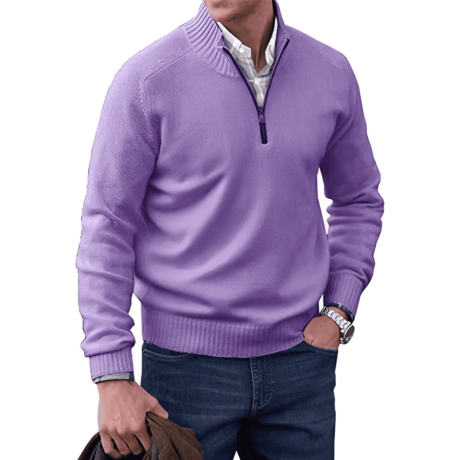 Men's Half-Zip Knit Sweater