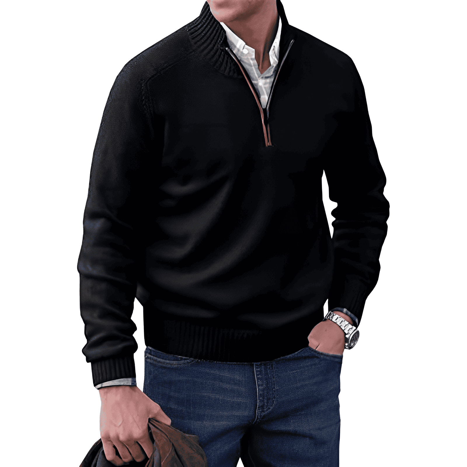 Men's Half-Zip Knit Sweater