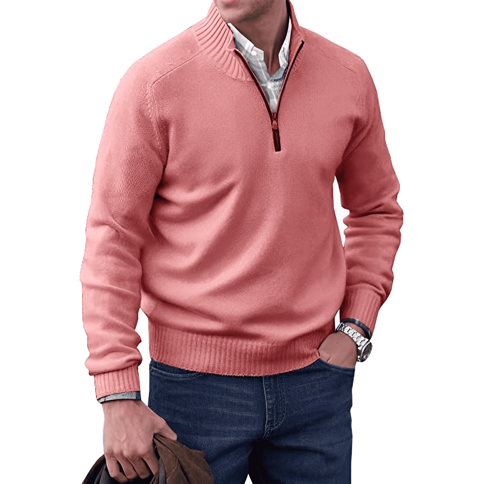 Men's Half-Zip Knit Sweater