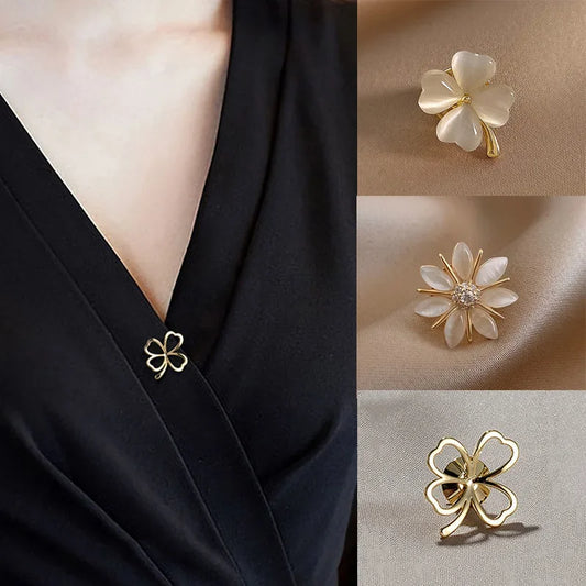 Blühende Eleganz: Modisches Blumenschleifen-Broschen-Set für Damen