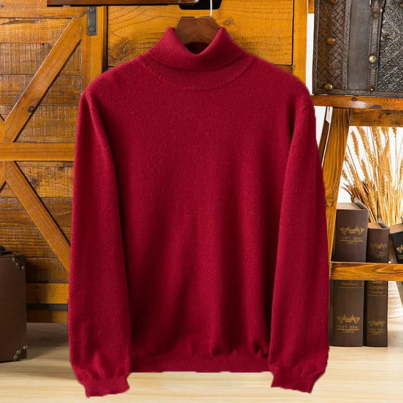 Men's 100% Cashmere/Wool Turtleneck Sweater