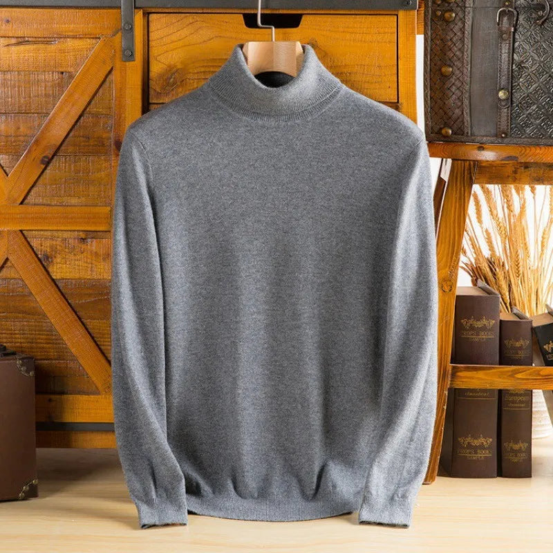 Men's 100% Cashmere/Wool Turtleneck Sweater