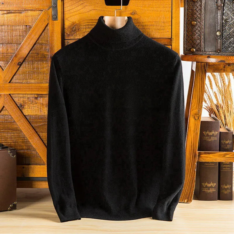 Men's 100% Cashmere/Wool Turtleneck Sweater