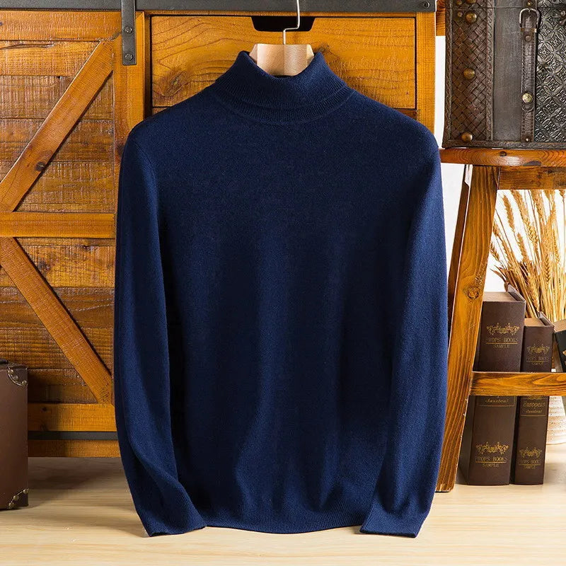 Men's 100% Cashmere/Wool Turtleneck Sweater