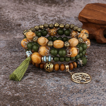 4Pcs Boho Wooden Beaded Bracelet