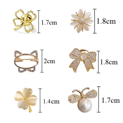 Blühende Eleganz: Modisches Blumenschleifen-Broschen-Set für Damen