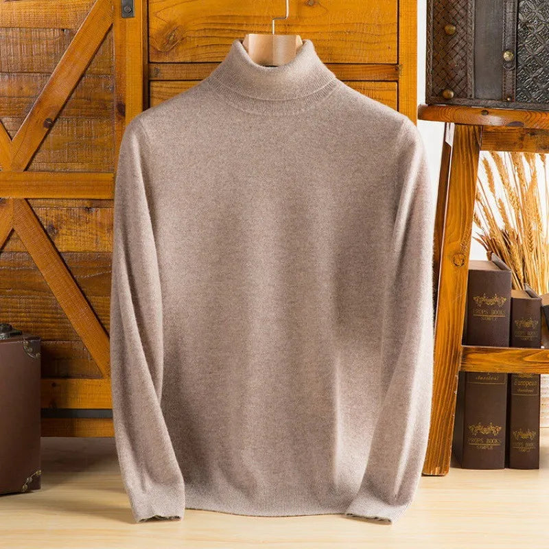 Men's 100% Cashmere/Wool Turtleneck Sweater