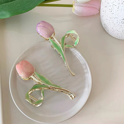 Haarspange mit Tulpenblüte