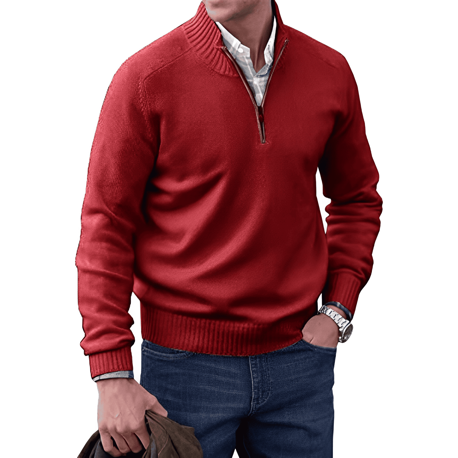 Men's Half-Zip Knit Sweater