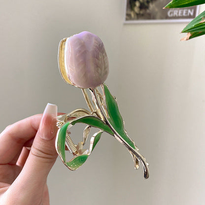 Haarspange mit Tulpenblüte